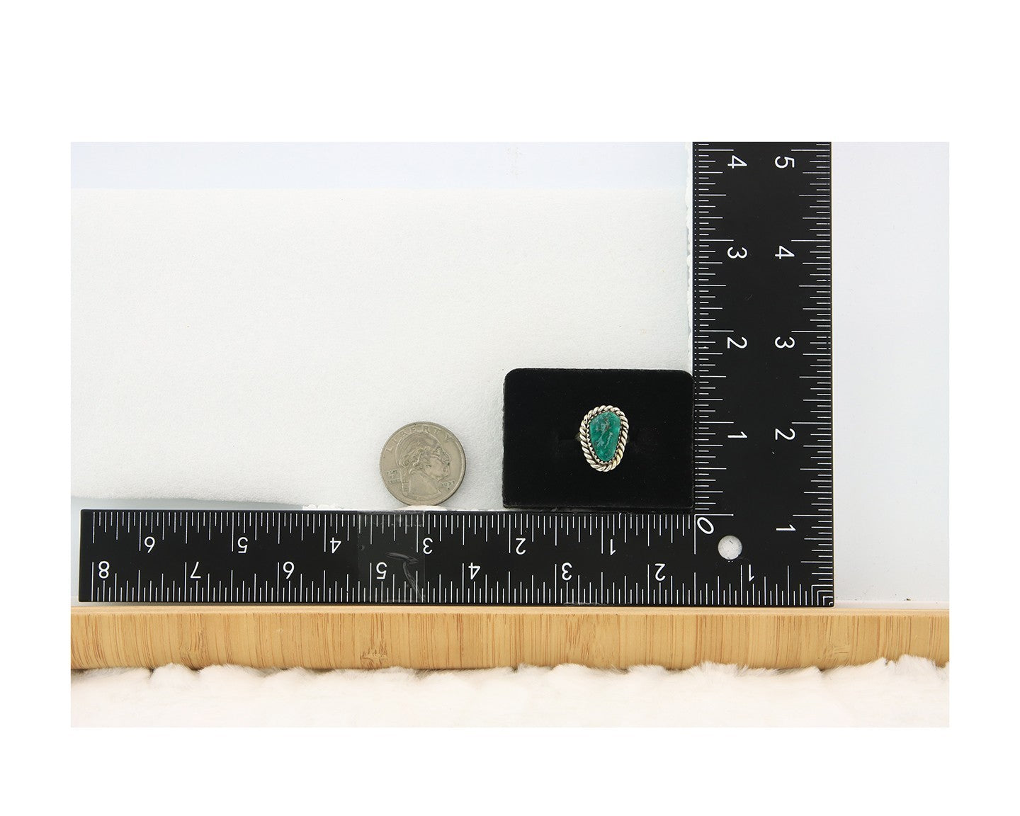 Navajo Toe Ring Sterling Silver Blue Turquoise Vintage Native Artist Size 1.5