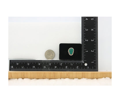 Navajo Toe Ring Sterling Silver Blue Turquoise Vintage Native Artist Size 1.5