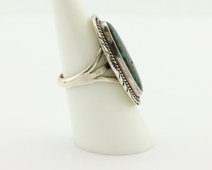 Navajo Ring 925 Silver Natural Turquoise Artist Signed M Begay C.80's