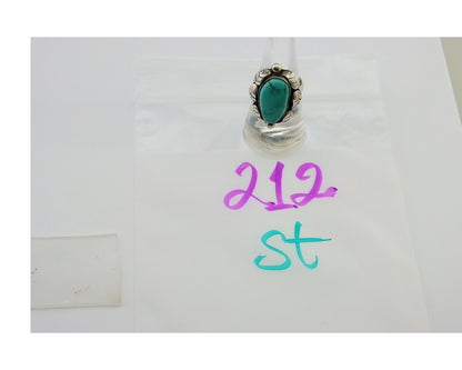 Navajo Handmade Ring 925 Sterling Silver Turquoise Native American Artist C.80's