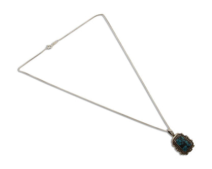 Navajo Necklace 925 Silver Turquoise Artist Signed Billy Eagle C.80's