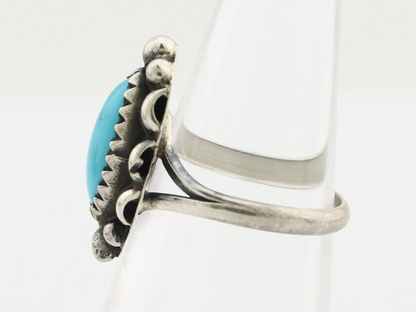 Navajo Ring 925 Silver Sleeping Beauty Turquoise Signed SkyStone Creations C80s