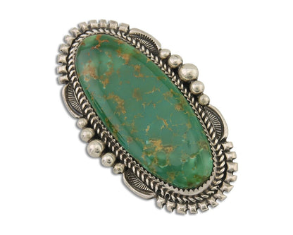 Navajo Pin Pendant 925 Silver Natural Blue Turquoise Artist Signed B C.80's