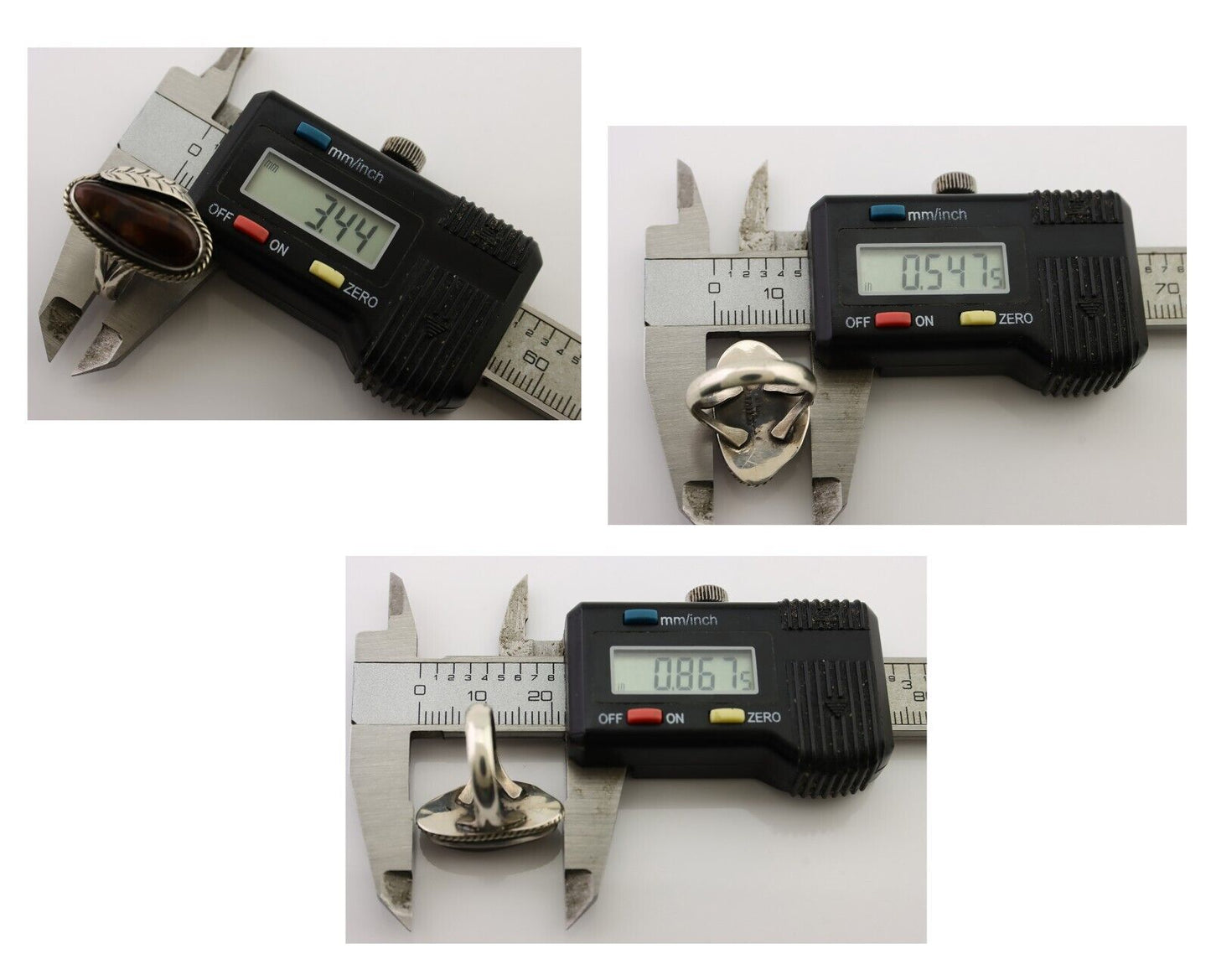 Navajo Handmade Ring 925 Silver Natural Fire Opal Native Artist Size 5.25 C.80's