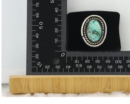 Traditional Navajo Ring Sterling Silver Authentic Turquoise Handmade Size 9.5