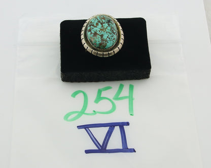 Vintage Navajo Ring 925 Sterling Silver Turquoise Signed Doug Zachary Size 9.25