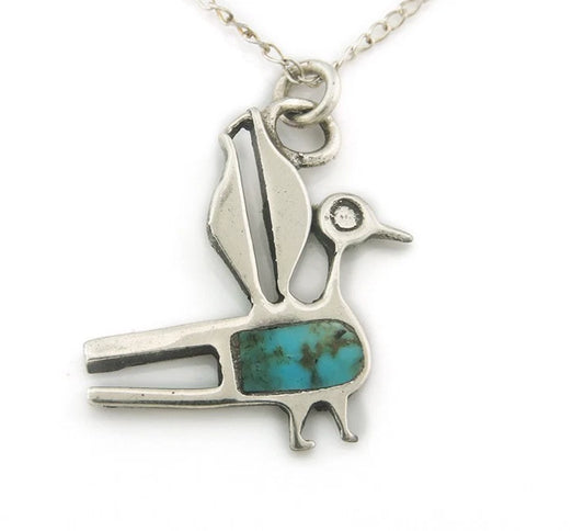Navajo Necklace Sterling Silver Natural Blue Turquoise Vintage