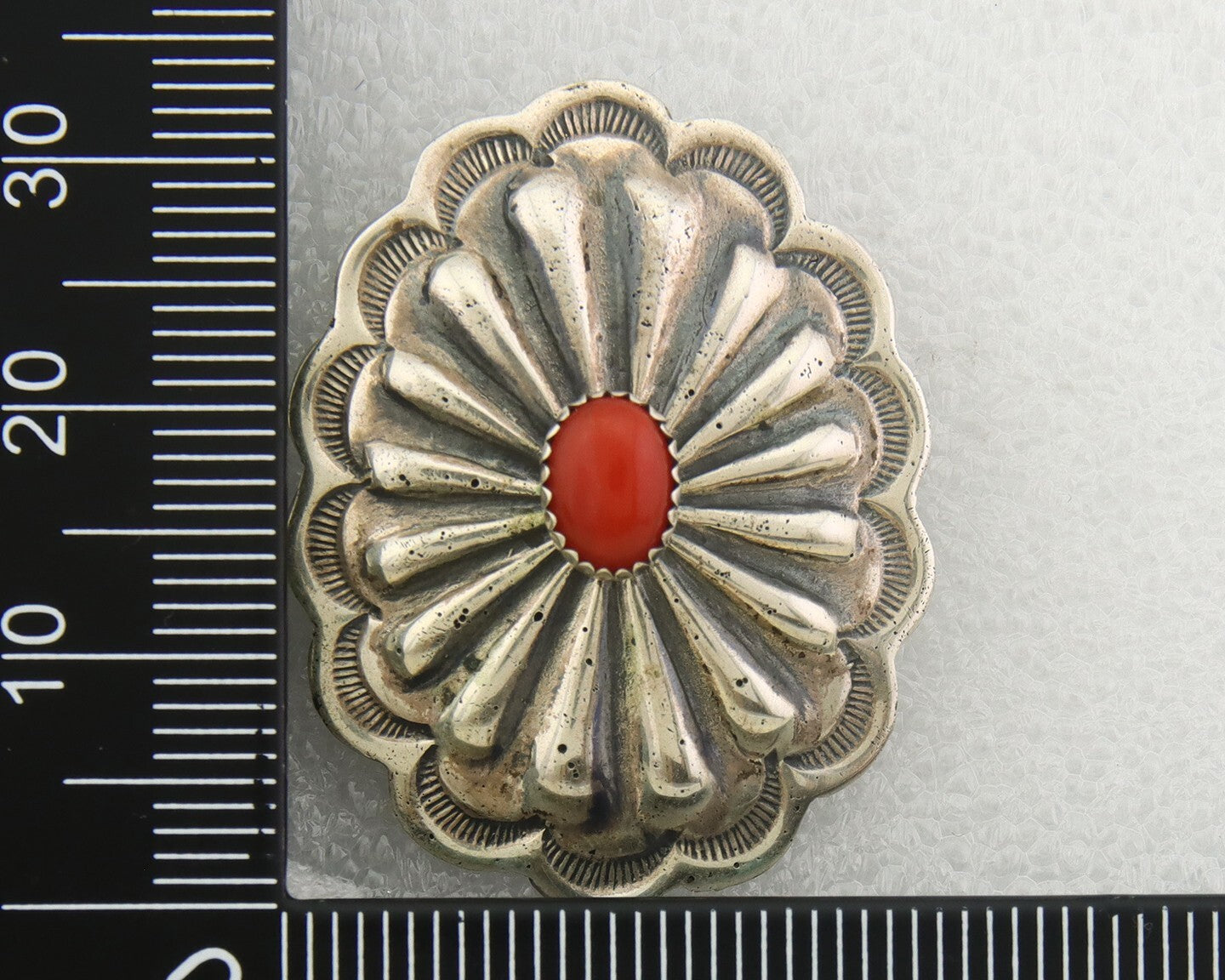 Navajo Earrings 925 Silver Natural Coral Native American Artist C.80's