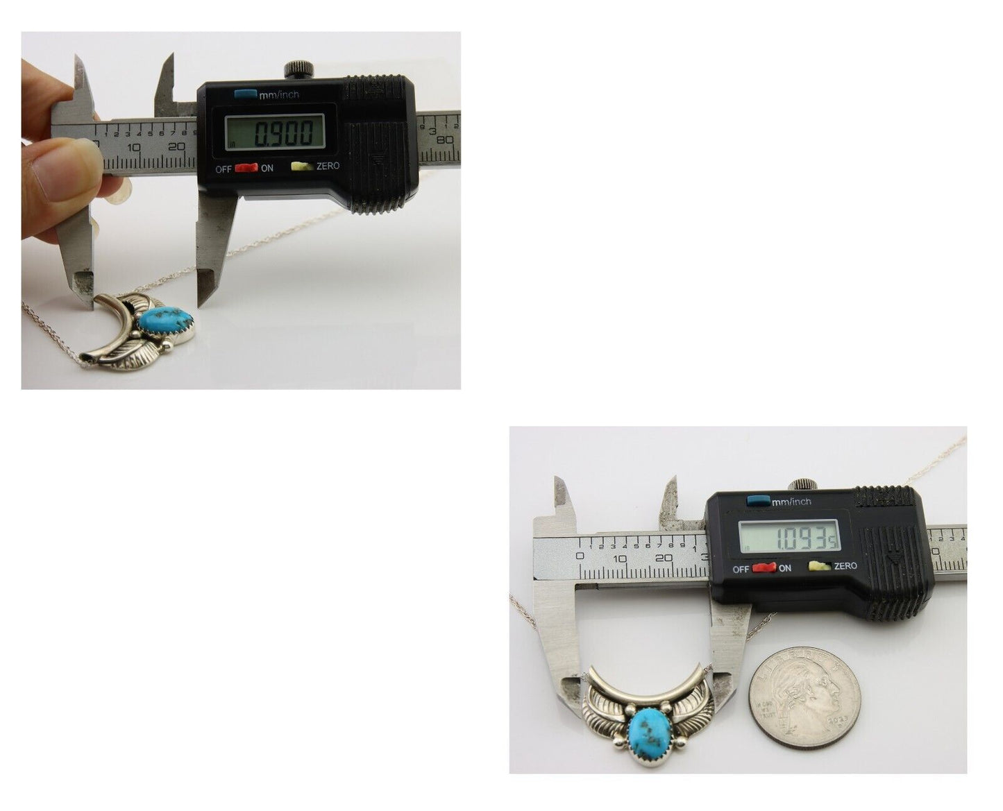 Navajo Turquoise Necklace 925 Silver Signed Eugene Belone C.80's