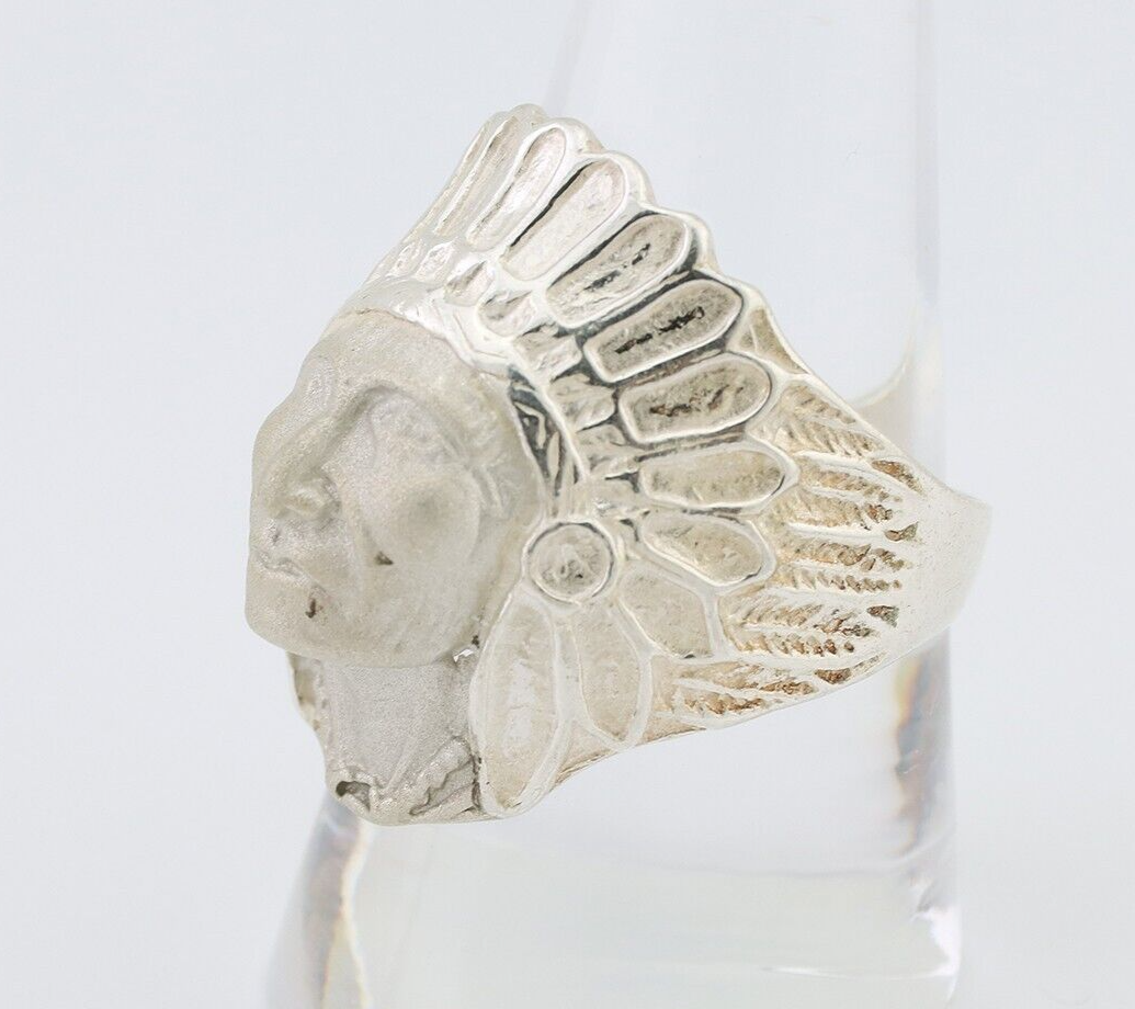 Indian Chief Ring 925 Sterling Silver SOLID CAST 925 STERLING SILVER Size 9.75