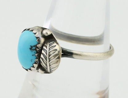 Navajo Ring 925 Silver Sleeping Beauty Turquoise Native American Artist C.80's