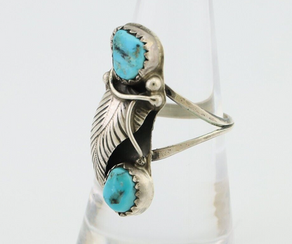 Navajo Handmade Ring 925 Silver Kingman Turquoise Native American Artist C.80's