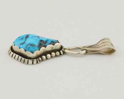 Navajo Sleeping Beauty Turquoise Pendant 925 Silver Signed Tony Guerro C.80's