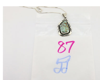 Navajo Necklace 925 Silver Spiderweb Turquoise Signed C Montoya C.80's
