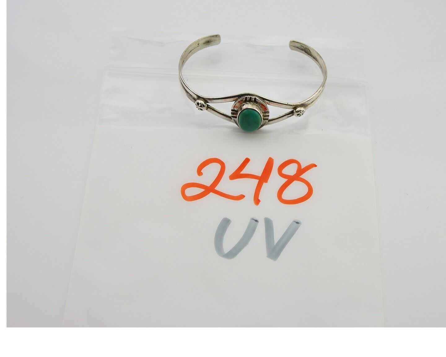 Navajo Cuff Bracelet 925 Silver Turquoise Native American Artist Handmade C.80's