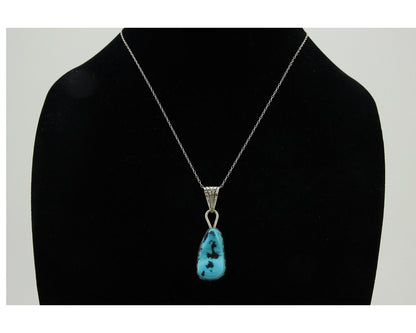 Navajo Necklace 925 Silver Blue Turquoise Artist Signed Tony Guerro C.80's