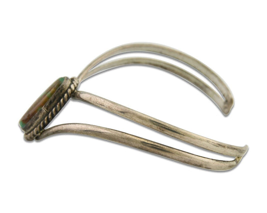 Navajo Bracelet 925 Silver Turquoise Cuff Artist Signed MC C.80's