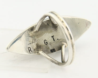 Vintage Zuni Ring 925 Sterling Silver Natural Gemstone Signed R & GT Size 5.75