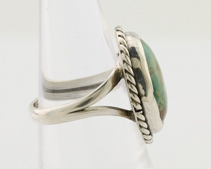 Navajo Ring 925 Silver Kingman Turquoise Native American Artist C.80's