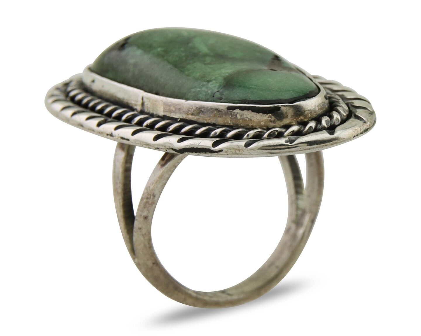 Navajo Ring 925 Silver Damele Turquoise Artist Siged E. A. C.80's