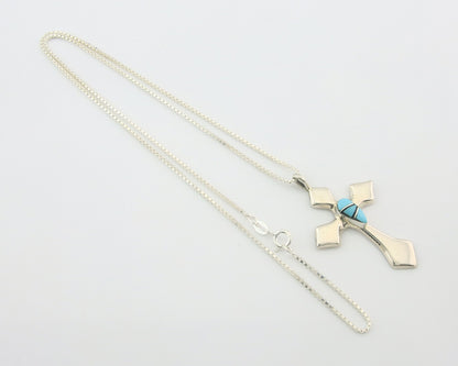 Navajo Cross Necklace Sterling Silver Authentic Natural Gemstones Signed M