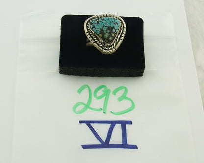 Vintage Navajo Ring 925 Sterling Silver Turquoise Signed L Bennett Size 7.5