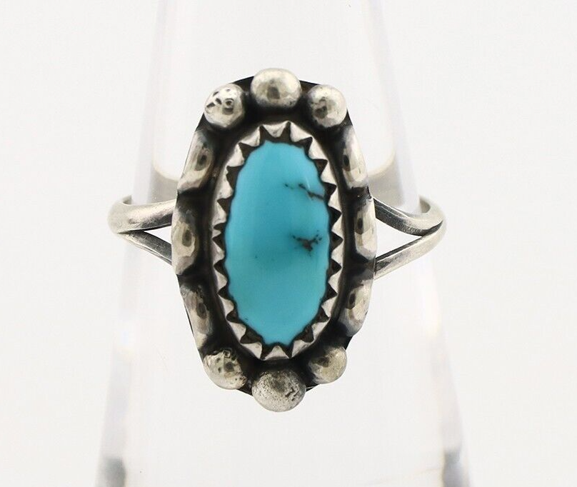 Navajo Ring 925 Silver Turquoise Artist Signed SkyStone Creations C.80's