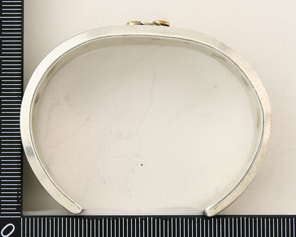 Navajo Bracelet 925 Silver & 12k Yellow Gold Filled Signed Justin Morris C.80's