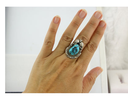Vintage Navajo Ring 925 Sterling Natural Gemstone Native Artist Size 6.25