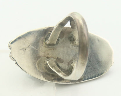 Navajo Ring 925 Sterling Turquoise Handmade Native Artist C.80's Size 7.5