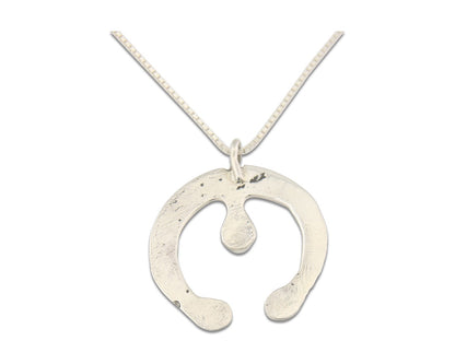 Navajo Sterling Silver Necklace Onyx Sand Cast Authentic Vintage Native American