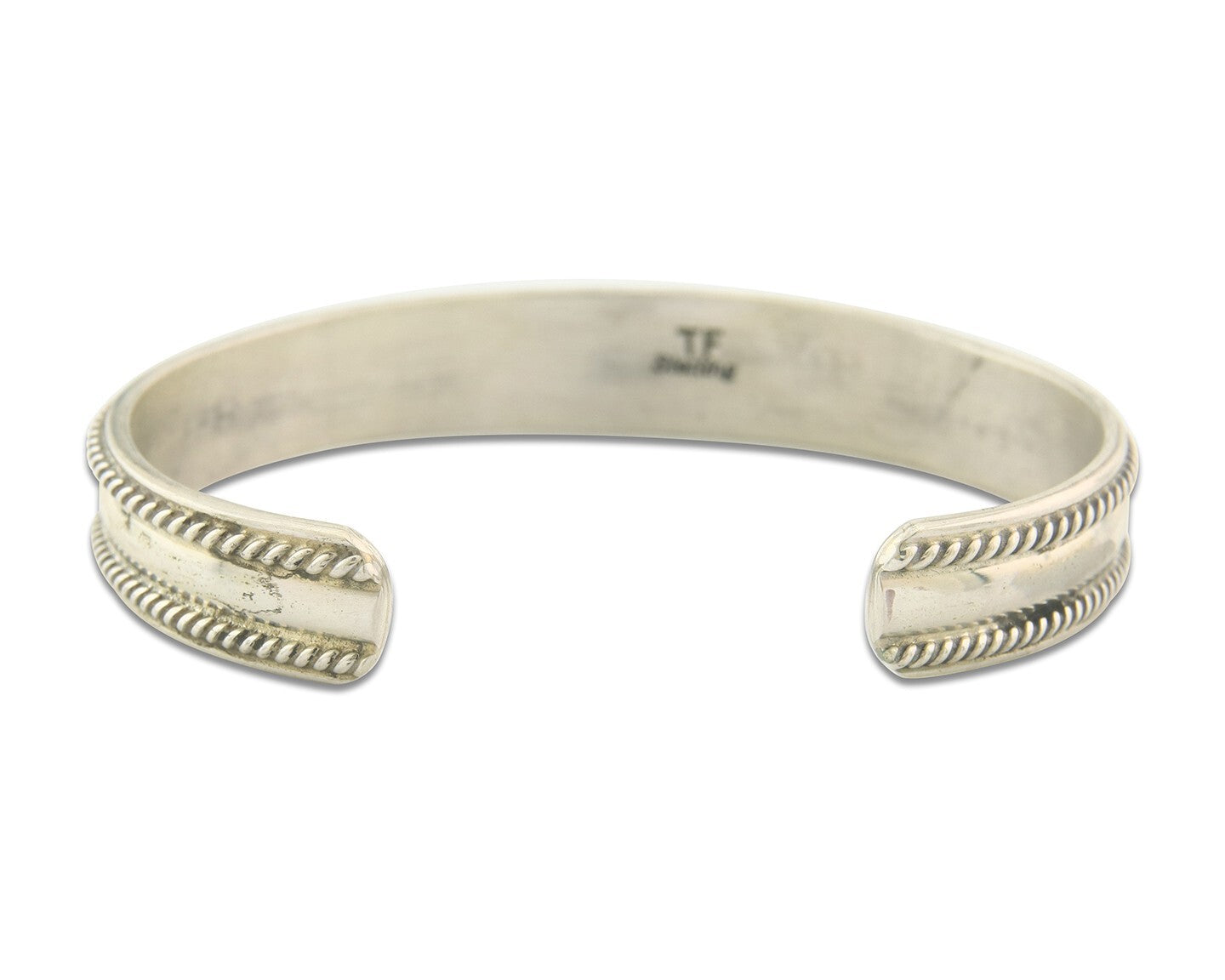 Vintage Navajo Bracelet 925 Silver Handmade Authentic Gemstone Signed TF