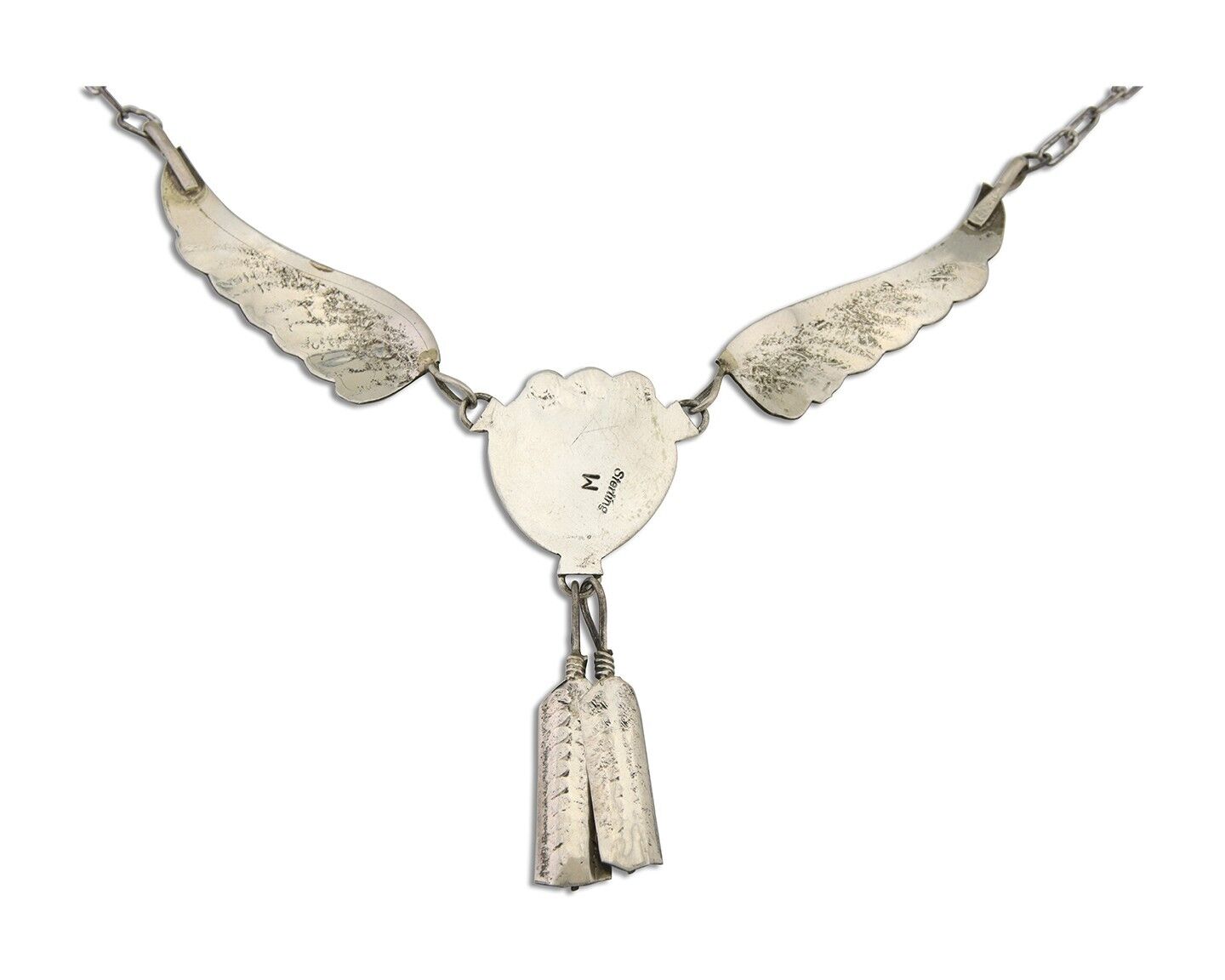 Navajo Turquoise Necklace 925 Silver Artist Signed Margie Chee C.80's