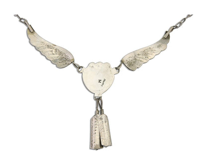 Navajo Turquoise Necklace 925 Silver Artist Signed Margie Chee C.80's