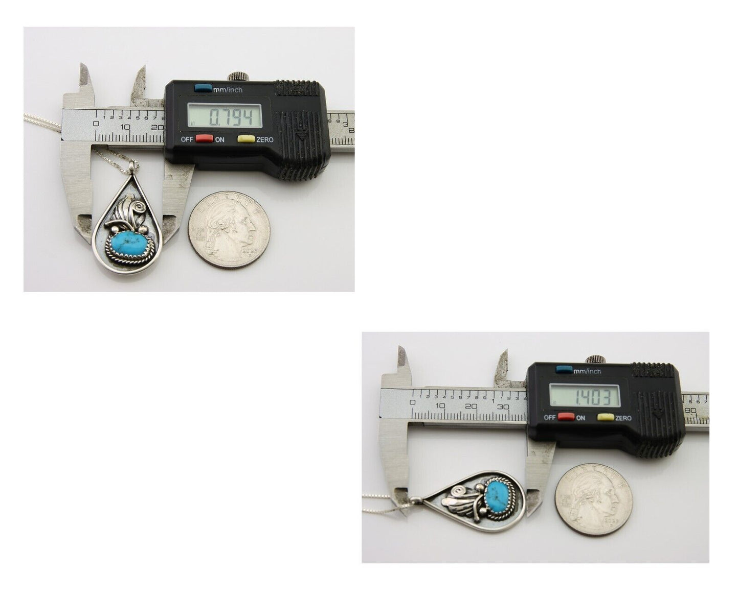 Navajo Necklace 925 Silver Blue Turquoise Artist Signed JASON BAHE C.80's