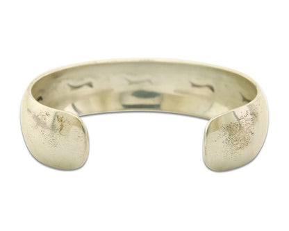 Navajo Bracelet 925 Silver Handmade Cuff Artist Signed B Webb C.80's