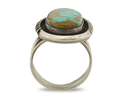 Navajo Ring 925 Sterling Natural Blue Turquoise Native Artist C.80's Size 5.25