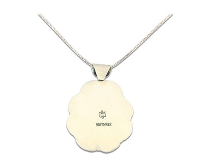 Navajo Sterling Silver Necklace Authentic Turquoise Vintage Signed Montoya