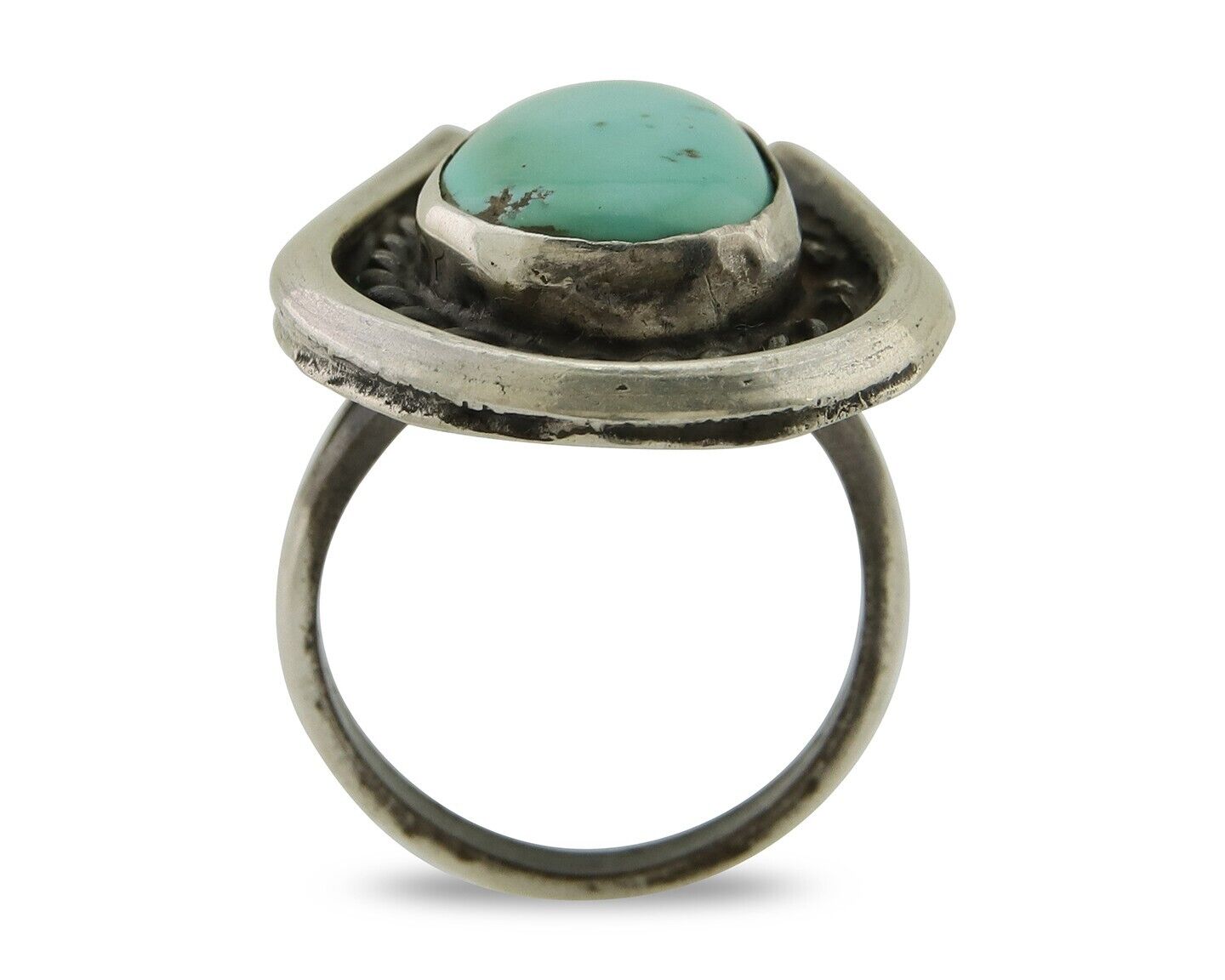 Navajo Handmade Ring 925 Silver Royston Turquoise Native Artist C.80's