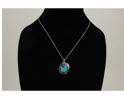 Navajo Necklace 925 Silver Natural Turquoise Native Artist C.80's