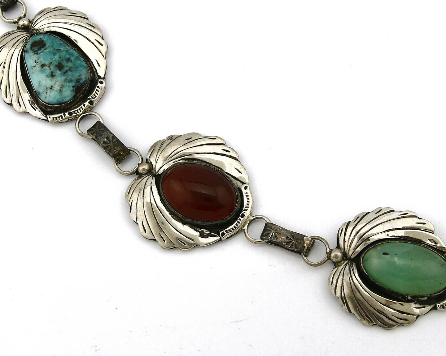 Navajo Handmade Necklace .925 Silver Gemstone Signed LL