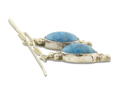 Navajo Earrings 925 Silver Natural Lapis Native American Artist C.80's