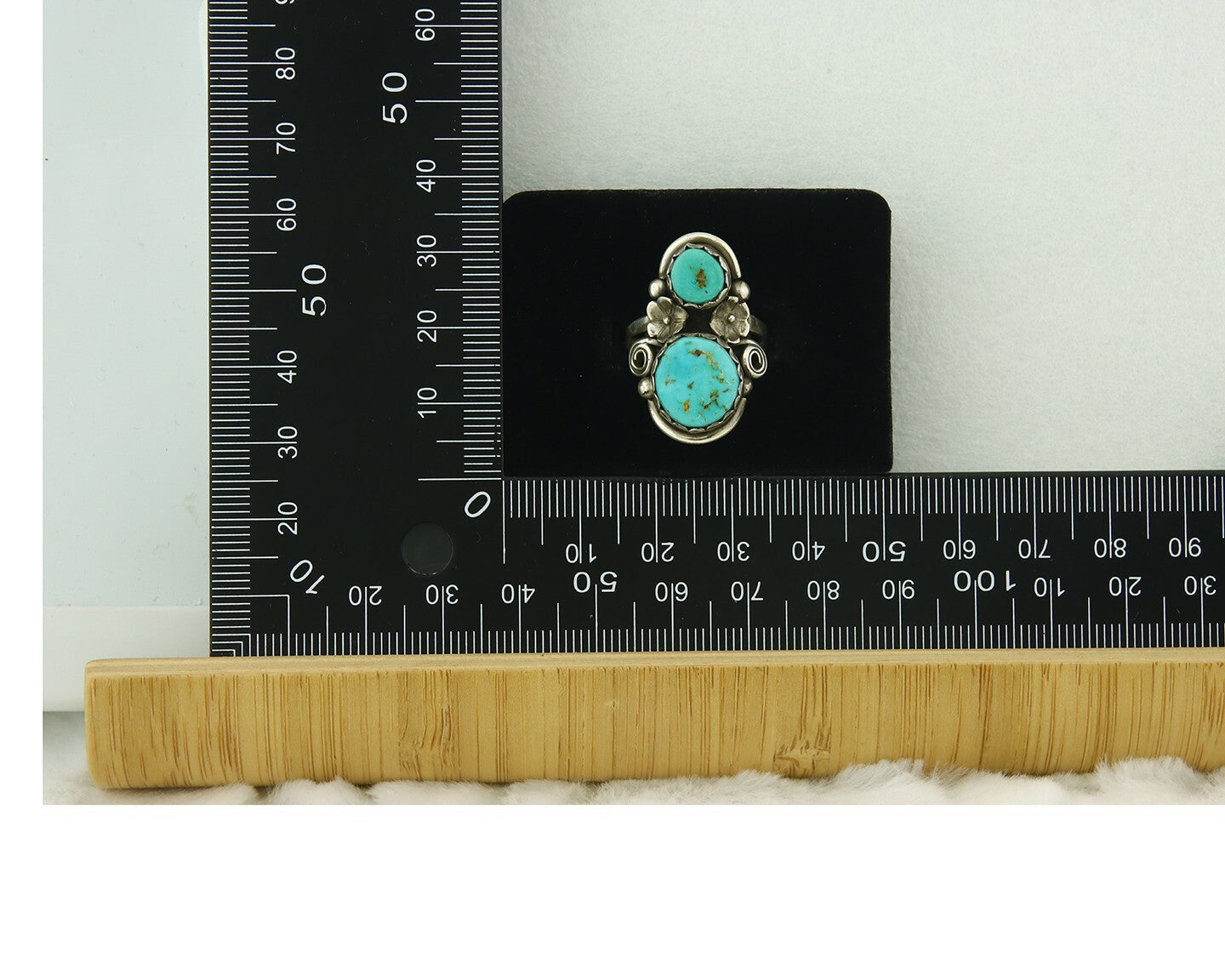 Traditional Navajo Ring 925 Sterling Silver Authentic Turquoise Signed JB Sz 6.0