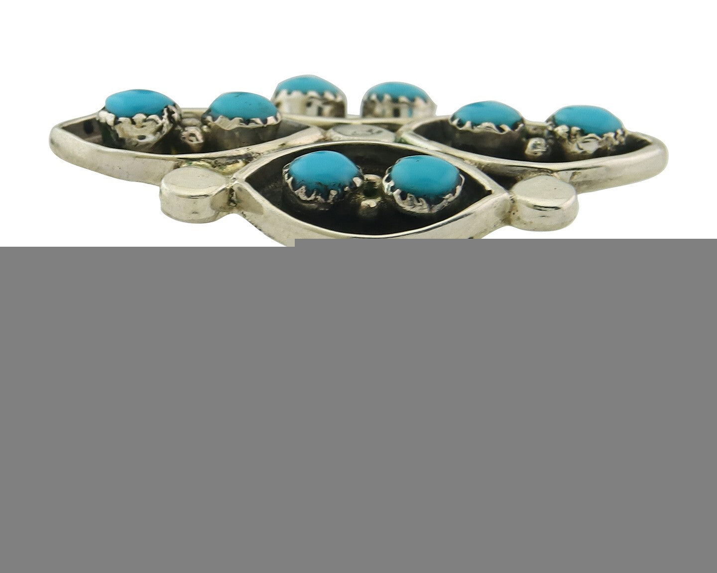 Vintage Zuni Ring 925 Sterling Authentic Natural Turquoise Native Artist Sz 7.0