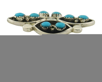 Vintage Zuni Ring 925 Sterling Authentic Natural Turquoise Native Artist Sz 7.0
