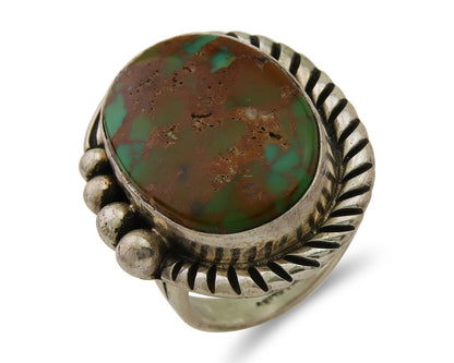 Navajo Ring 925 Sterling Silver Natural Turquoise Signed Mike Begay C.80's