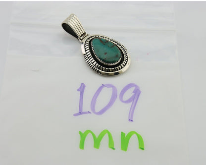 Navajo Pendant 925 Silver Natural Turquoise Artist Signed Lidia Begay C.80's