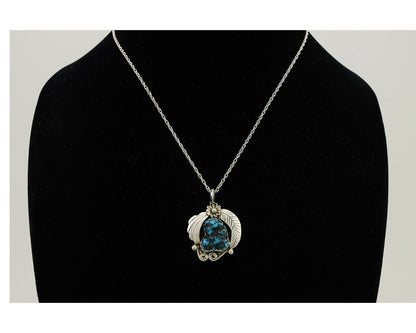 Navajo Turquoise Necklace 925 Silver Native American Artist C.80's