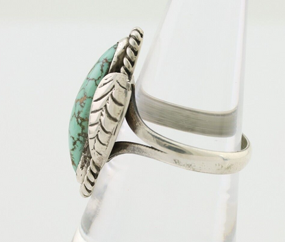 Navajo Handmade Ring 925 Silver Natural Turquoise Artist Signed GC01 C.80's