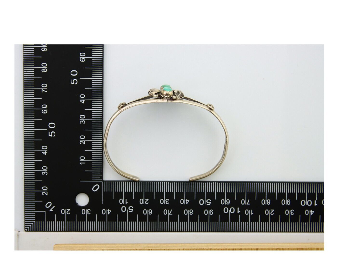 Navajo Bracelet 925 Silver Cuff Turquoise Handmade Native Artist C.80's